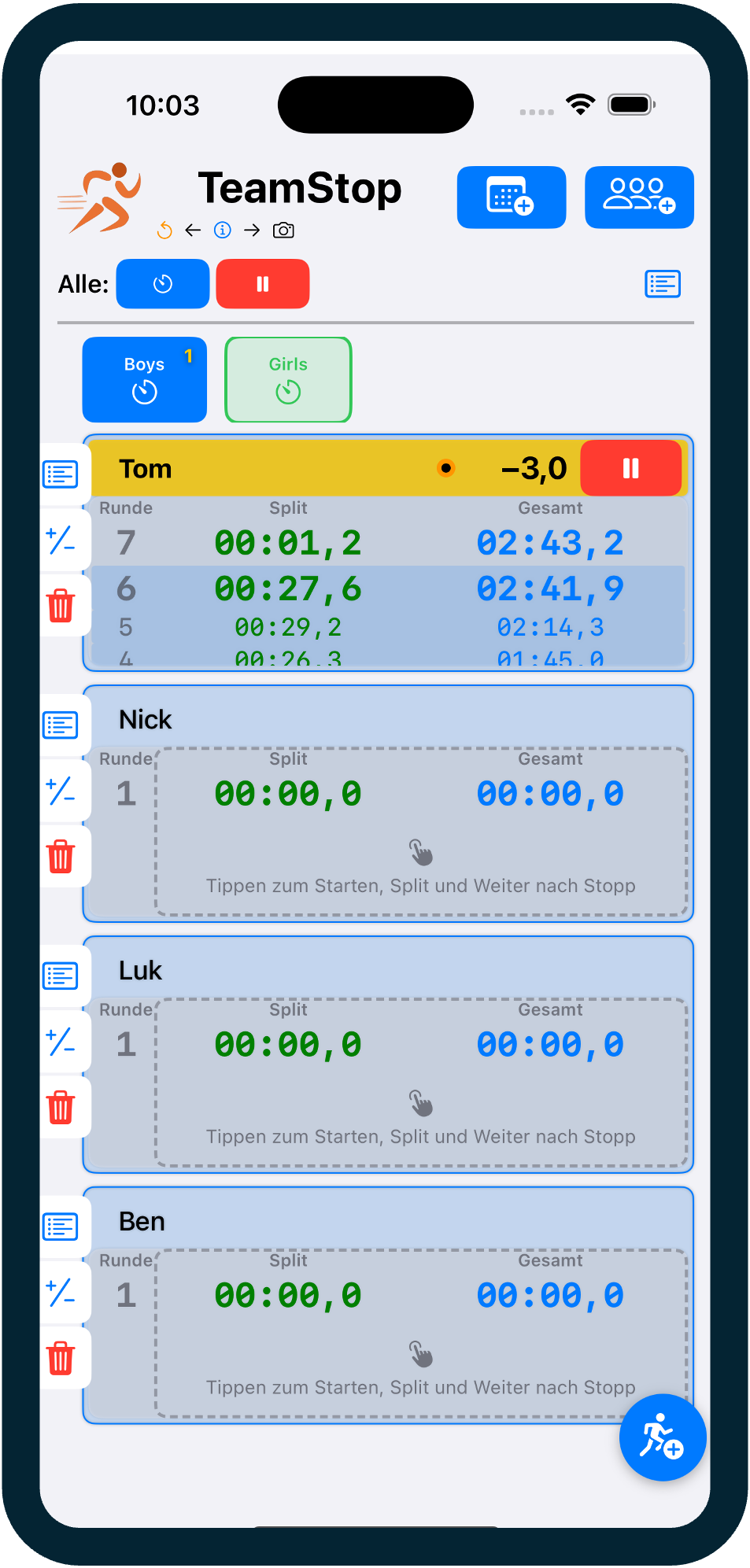 TeamStop App Screenshot
