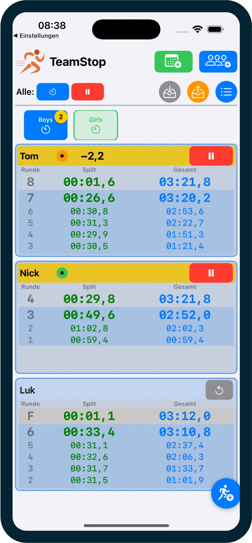 TeamStop App Screenshot